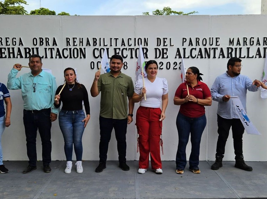 La Presidenta Municipal de Navolato, Margoth Urrea Pérez, encabezó el banderazo de inicio de obra de construcción de alcantarillado sanitario en la colonia Santa Rosalina, sindicatura de Licenciado Benito Juárez.