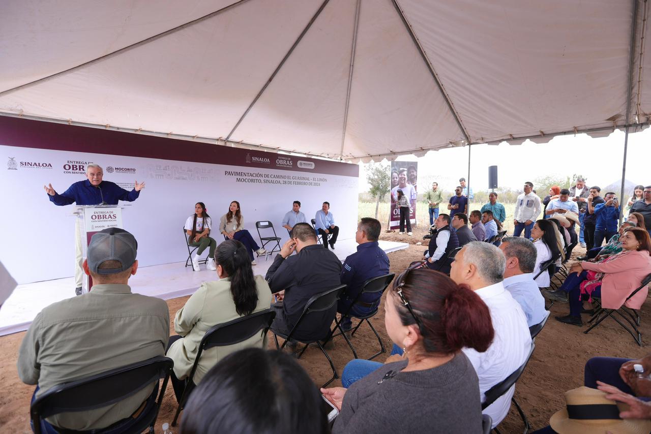 Con una inversión de 36 millones de pesos, la carretera de El Guasimal - El Limón forma parte de un proyecto vial más amplio y que continuará con la pavimentación hasta El Zapote de los Moya, obra anunciada en conjunto con otras acciones en beneficio del municipio de Mocorito.